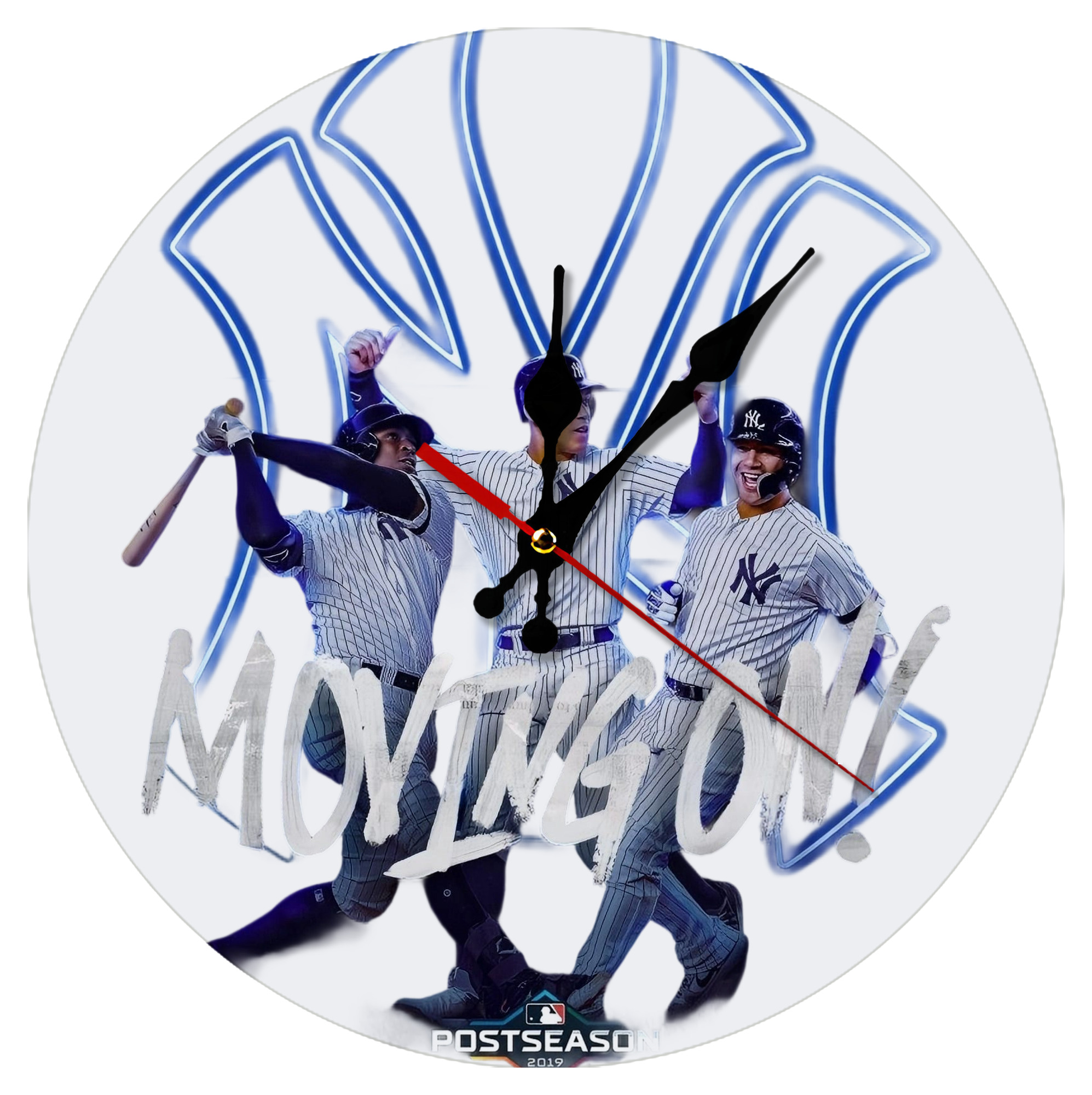 New York Yankees 280 Silent Round Wall Clock – Modern & Stylish DIY Design, Durable Wood Construction, Easy To Install – Perfect For Office, Bedroom, Living Room, And More